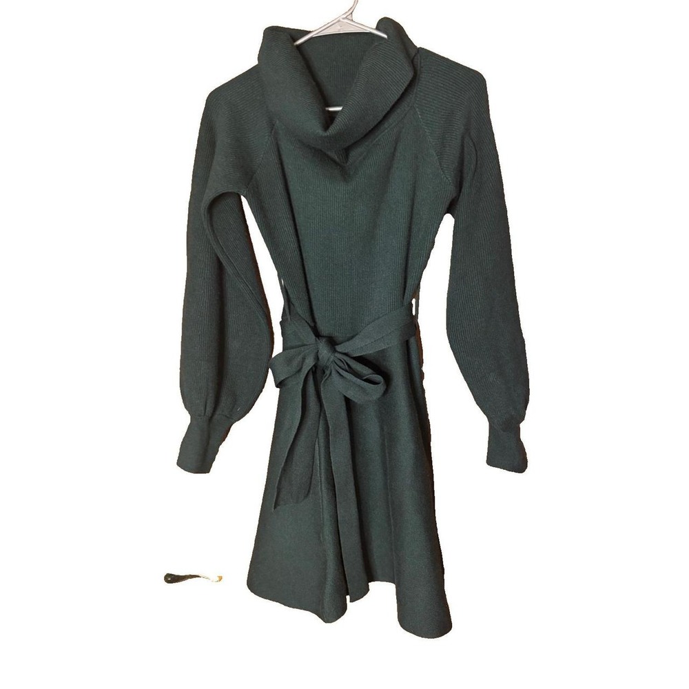 HYFVE Green Belted Sweater Dress Funnel Neck Long Sleeve HF21G383 Mens M